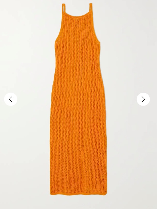 cult gaia Dresses & Skirts - Cult Gaia Yaro Crocheted Cotton Blend Midi Dress - Marigold